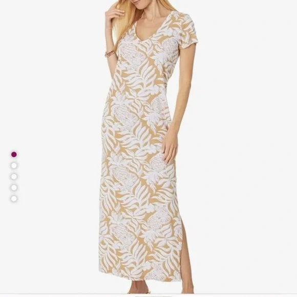 chinese dress ladies Lilly Pulitzer Women's Moana 3/4 Sleeve Maxi Dress, Spearmint Blossom Views  XS at Amazon Women's Clothing store